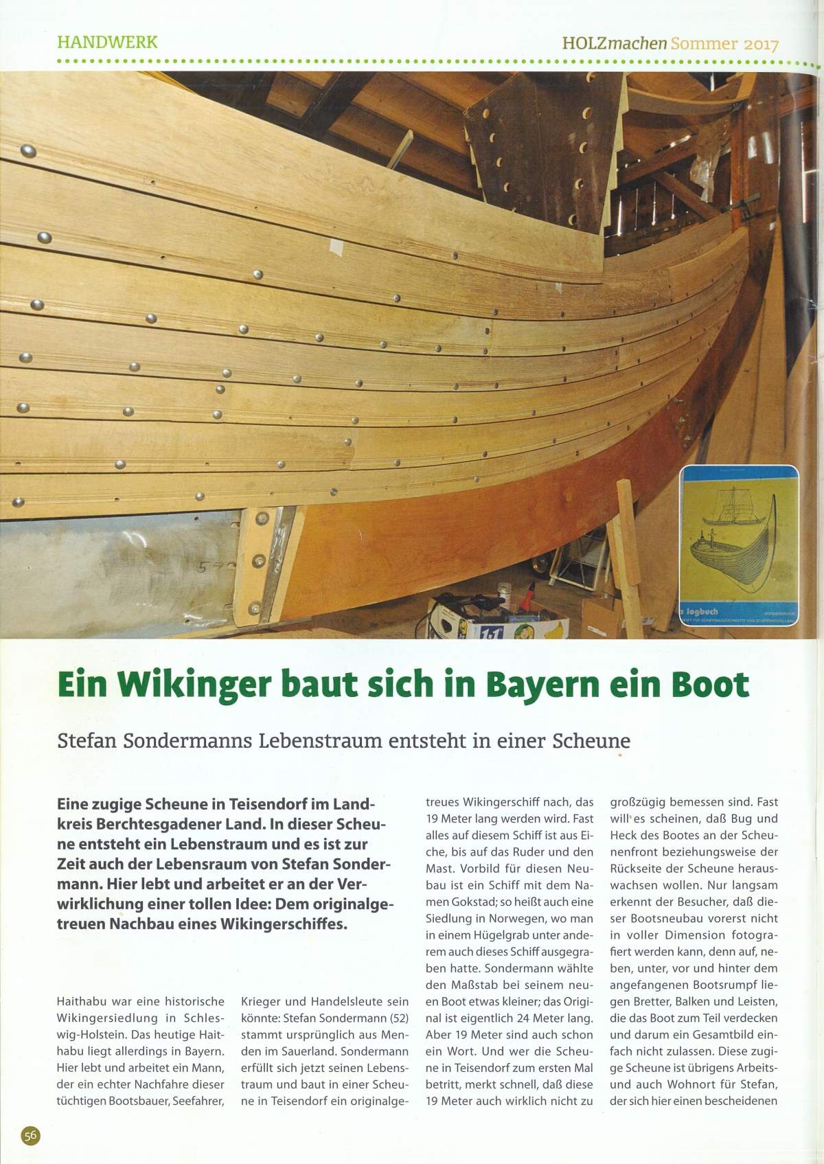 Ein Wikinger baut sich in Bayern ein Boot Ein Wikinger baut sich in Bayern ein Boot
